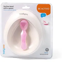 Мисочка BabyOno з присоскою та ложечкою рожева (1077/02) - мініатюра 5