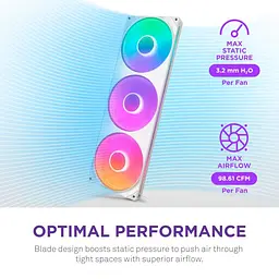 Вентилятор NZXT F420 RGB Core Fan Single Frame (RF-U42HF-W1) White - мініатюра 6