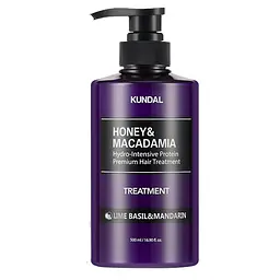 Поживний кондиціонер з медом та олією макадамії Honey & Macadamia Protein Hair Treatment Lime Basil & Mandarin Kundal 500 мл