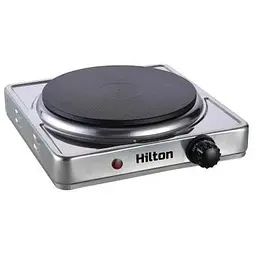 Електроплита Hilton HEC-150, сріблястий, 1500W, 1 комфорка, поворотні перемикачі