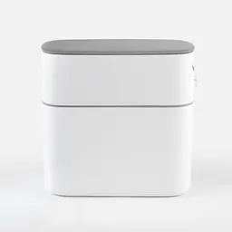 Відро для сміття МВМ My Home з кришкою вузьке 325x150x320 мм (BIN-22 12L WHITE/GRAY) - мініатюра 3