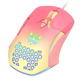Комп'ютерна мишка Onikuma C15 з RGB підсвіткою та 800-6400 DPI дротова для ПК і ноутбука Рожева - мініатюра 3