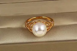 Кільце Xuping Jewelry куля з перлиною р 19 золотисте