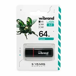 Флеш накопичувач USB 64Gb Wibrand Scarab, Black, USB 3.2 Gen 1 (WI3.2/SC64P11B) - мініатюра 4