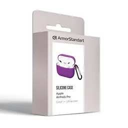 Силіконовий чохол для навушників Apple AirPods Pro, Silicone Case, фіолетовий, захисний чохол, ультратонкий і легкий, захист від подряпин, пилу та ударів, м"який силікон, ArmorStandart (ARM56076) - мініатюра 4