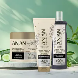 Кондиціонер для жирного волосся Anian Active Charcoal, Green Tea & Cucumber 250 мл - мініатюра 5