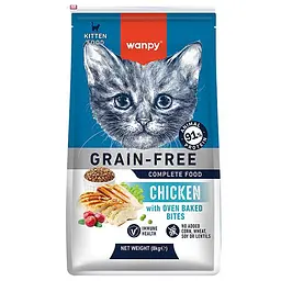 Сухий корм для кошенят Wanpy Kitten Grain Free Chicken Ванпі беззерновий з куркою 8 кг
