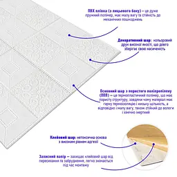 Самоклеюча 3D панель Sticker Wall у рулоні 700х19600х2мм Фігури R114-3-20 SW-00000872 - мініатюра 3
