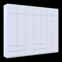 Розпашна Шафа для одягу Doros Лукас Білий 3+4 ДСП 295х50х240 (42005122) - мініатюра 6