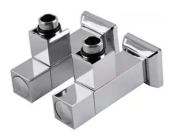 Набір кутових кранів Solomon LUX 8888-CUBE 1/2" з американкою Chrome 30412
