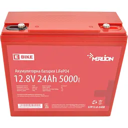 Акумулятор Merlion LiFePO4 12V (12.8V/24Ah/307.2Wh) (LFP12.8-24EB) [164628]