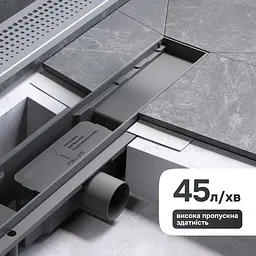 Трап для душу лінійний AM.PM Primeflow Cut Gradient 600 мм, універсальний затвор, хром (W02SC-P11-060-01SB) - мініатюра 6
