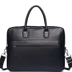 Шкіряна чоловіча сумка-портфель для ноутбука Tiding Bag M364A чорна - мініатюра 10