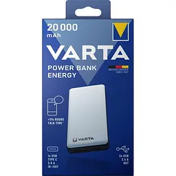 Зовнішній акумулятор (павербанк) Varta Power Bank 20000 мАг (57978) - мініатюра 3