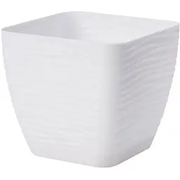 Горщик для квітів Form-Plastic Sahara mini квадро-19 з підставкою 4.2 л білий (3640-011)