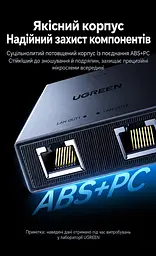 Мережевий розгалужувач UGREEN NW301 Ethernet-сплітер 1 вхід RJ45 і 2 виходи RJ45 одночасне підключення двох дротових пристроїв до спільної мережі 100 Мбіт/с для роботи потрібне живлення 5 В через USB-C не потребує налаштування індикатори живлення та мережевого з’єднання кабель живлення з роз’ємами USB-A і USB-C довжиною 0,5 м у комплекті темно-графітовий корпус зі сріблястими обрамленнями портів (35597) - мініатюра 8