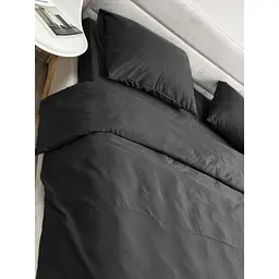 Комплект постільної білизни Ecotton Black євро полісатин чорний (25187) - мініатюра 4