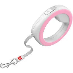 Повідець для собак WAUDOG R-leash світловідбиваюча стрічка XS-M до 40 кг 2.9 м рожевий (81277) - мініатюра 4
