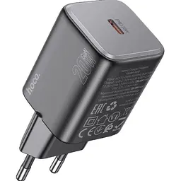 Мережовий зарядний пристрій Hoco N40 Mighty 20W Black (616966) [122579] - мініатюра 3