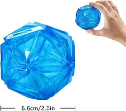 М'ячик для собак, що світиться Diamond Shape Elastic Squeaky Dog Ball з пищалкою - мініатюра 4
