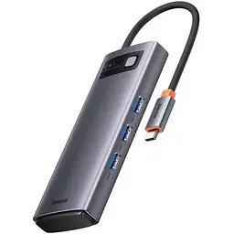 Хаб - док-станція Baseus Metal Gleam Series 6-in-1 Type-C Hub WKWG030213