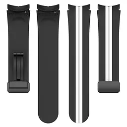 Браслет Cls-line-black для Samsung Galaxy Watch 5 - чорно-білий ширина кріплення 20мм силікон Watchbands (W35-8WB12227561) - мініатюра 4