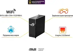 Бездротовий маршрутизатор Asus ROG STRIX GS-BE18000 (90IG09Y0-MO9C00) WiFi7 Tri-band 8 антен - мініатюра 6