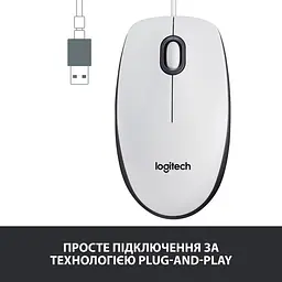 Мишка Logitech M100 WHITE 910-006764 - мініатюра 7