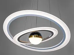Стельова люстра LED Diasha 2391-600+400WH, 85W, 4675 лм, білий, сучасний стиль для низьких стель - мініатюра 3