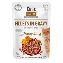 Вологий корм Brit Care Cat Pouch для котів, філе в соусі, качка 85 г (арт.100529/0518)