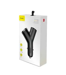 АЗУ Baseus Y type dual USB+cigarette lighter extended car charger 3.1 A CCALL-YX01 Black - мініатюра 6