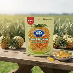 Желейні цукерки Amos 4D Fruit Gummy Pineapple Burst 170г - мініатюра 9