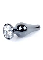 Анальна пробка B-Series HeavyFun Dark Silver 9.5 см (прозорий) - мініатюра 3
