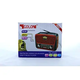 Радіоприймач Golon RX-455S з сонячною панеллю, червоний - мініатюра 4