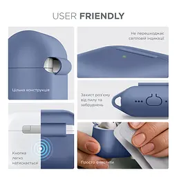 Силіконовий чохол для навушників Apple AirPods 4, Hang Case, фіолетовий, ультратонкий захисний кейс товщиною 2 мм, захист від подряпин, пилу та ударів, компактний, з карабіном для кріплення, ArmorStandart (ARM81282) - мініатюра 5