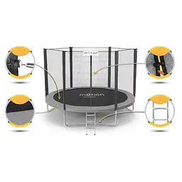 Батут Jumi Motion Sport Line 10ft (305см) з зовнішньою сіткою сірий - мініатюра 9