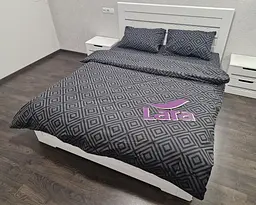 Постільна білизна LARA бязь d11296e160 з простирадлом на резинці 160х200х25 Ромб Black євро 200х220 см - мініатюра 2