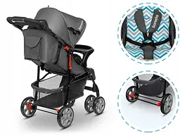 Прогулянкова коляска Lionelo Emma Plus Blue Scandi - мініатюра 4