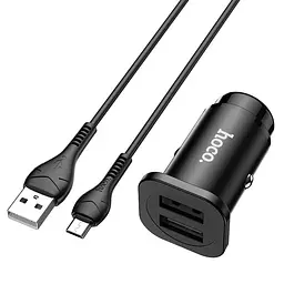 Адаптер автомобільний HOCO Micro USB Cable Wise road dual port car charger set NZ4 2USB, 4.8A - мініатюра 6