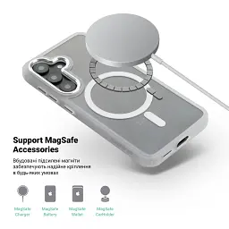Чохол ArmorStandart Unit MagSafe для Samsung S25 Matte Clear Silver - мініатюра 4