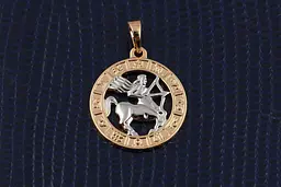 Кулон зодіак Xuping Jewelry стрілець з родієм 2 см золотистий