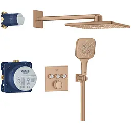 Душова система прихованого монтажу Grohe Grohtherm Smartcontrol з Rainshower SmartActive 310 Cube 34864DL0, Теплий захід сонця