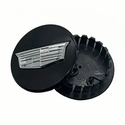 Ковпак колеса Cadillac чорний+логотип срібло 67мм пластик 1шт OEM 9597375 (ковпачок)