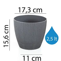 Вазон для квітів Serinova Sumela 2.5 л антрацит (20-SML301102-200100) - мініатюра 3