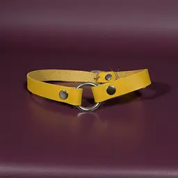 Чокер шкіряний з кільцем, ручної роботи, колір асорті (Зелений, чорний, жовтий) Афродіта Чокер шкіра 102004