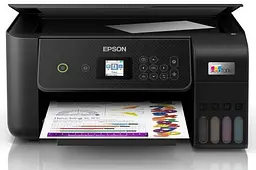 МФУ струменеве кольорове A4 Epson L3260, чорний, WiFi, 5760х1440 dpi, до 33/15 стор/хв, РК-екран 3.7 см, USB, вбудоване СНПЧ, чорнило