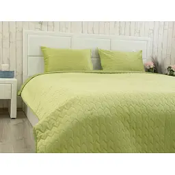 Покривало Руно двостороннє декоративне Velour Green banana зигзаг 220х240 см - мініатюра 5