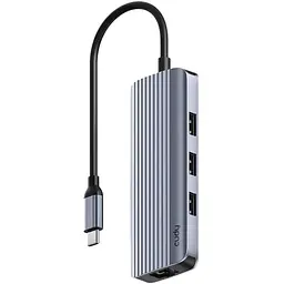 Хаб USB-С 6-в-1,1хHDMI 4K, 1хUSB-C, 1хUSB-A 3.0 5 Гбіт/с, 2 х передачі даних USB-A 2.0, Cudy (UH606)