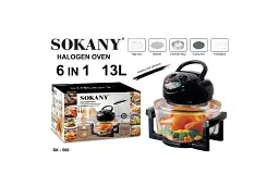 Аерофритюрка 6 в 1 Sokany SK-560 електрична аерогриль 13 л 1400 Вт галогенна піч температура до 250 С - мініатюра 5