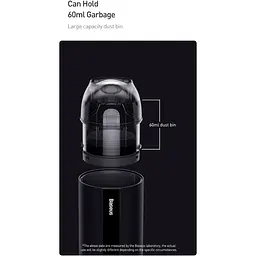 Автомобільний пилосос Baseus A2 Car Vacuum Cleaner 6000 mAh акумуляторний для салону автомобіля Чорний - мініатюра 8